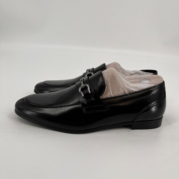 ALDO Marinho Loafers Size 7 Black Leather Upper Slip-On Dress Shoes Metal Bit - Picture 4 of 14
